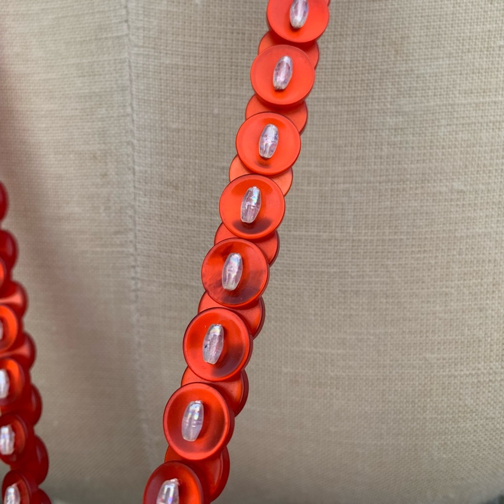 Vintage Button & Faux Pearl Beaded Necklace Strand - Picture 5 of 7